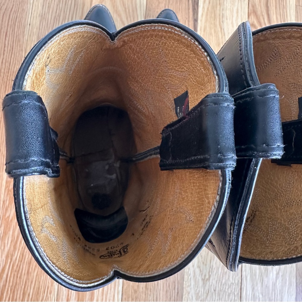 Justin Cowboy Western Boots Women’s Black Leather Boots 9.5 - Picture 11 of 12
